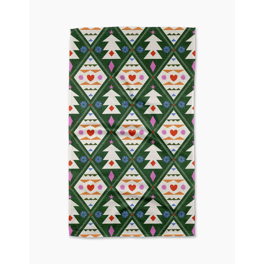 Geometry - Nordic Christmas Tea Towel