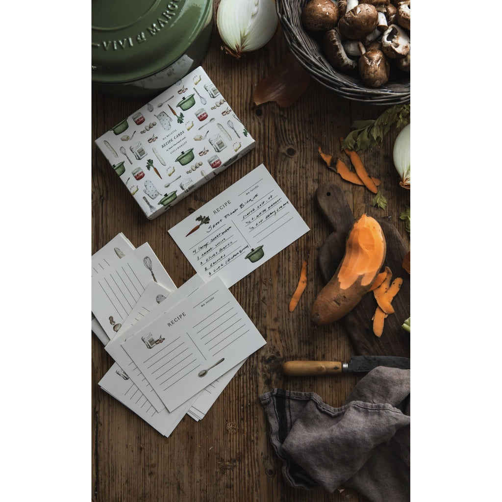 Hand Illustrated Recipe Card Box Set