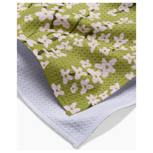 Geometry - Spring Green Forsythia Tea Towel