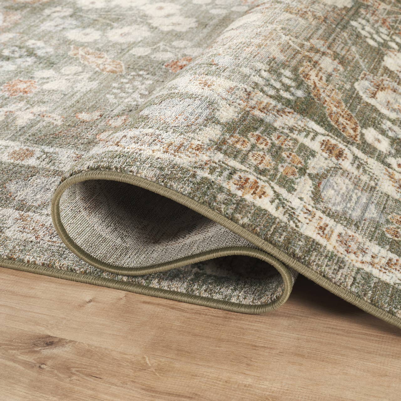 Abani Rugs - Alara Traditional Sage Green Vintage Floral Border Area Rug: 7'9" x 10'