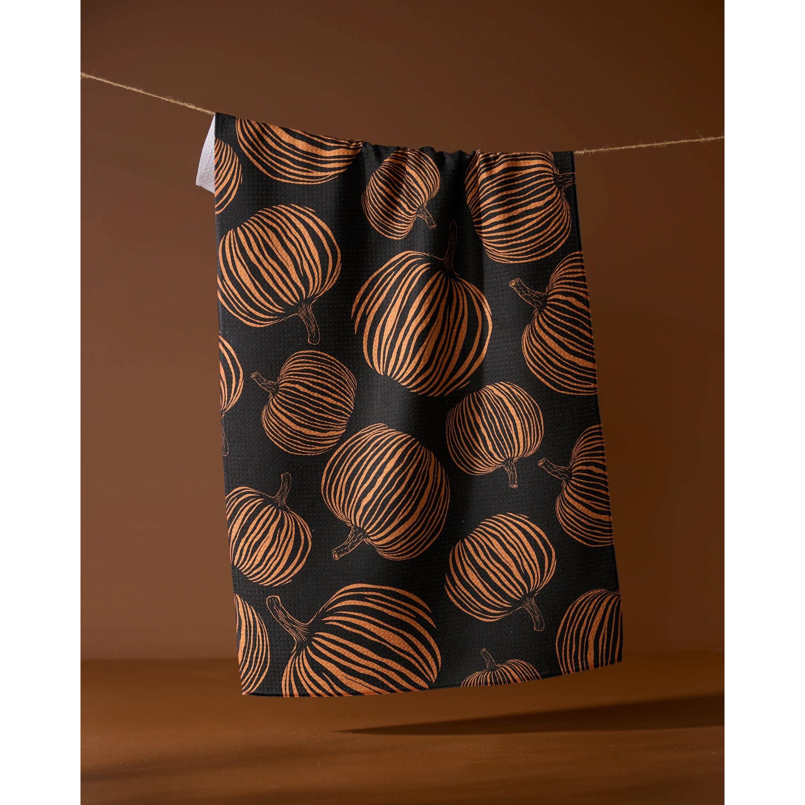 Geometry - Pumpkin Noir Tea Towel