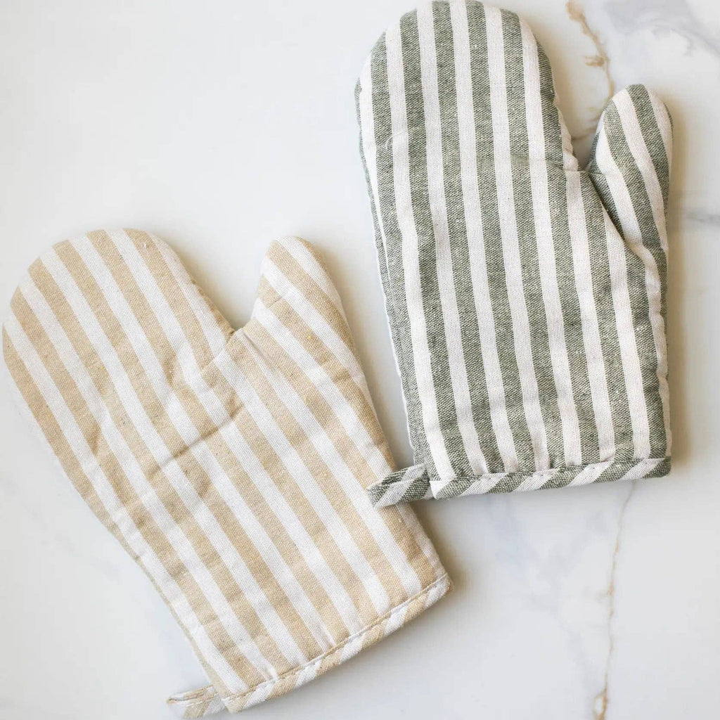 Oven Mitt | Green Stripe