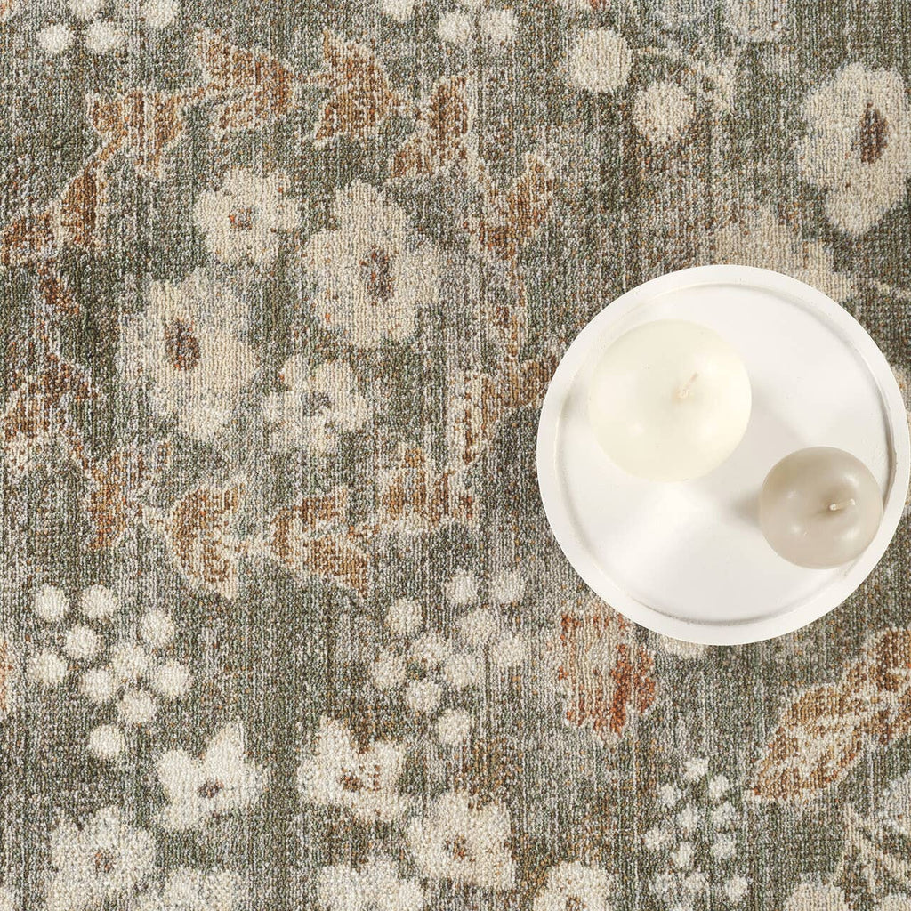 Abani Rugs - Alara Traditional Sage Green Vintage Floral Border Area Rug: 7'9" x 10'