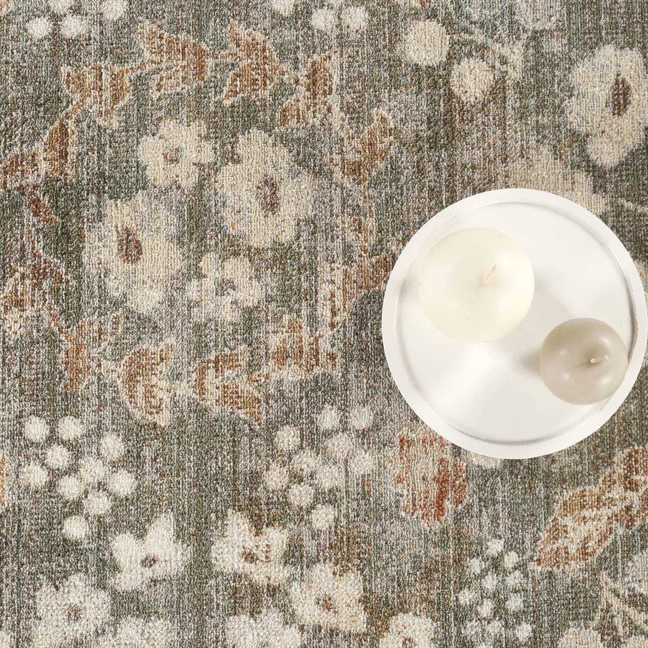 Abani Rugs - Alara Traditional Sage Green Vintage Floral Border Area Rug: 7'9" x 10'