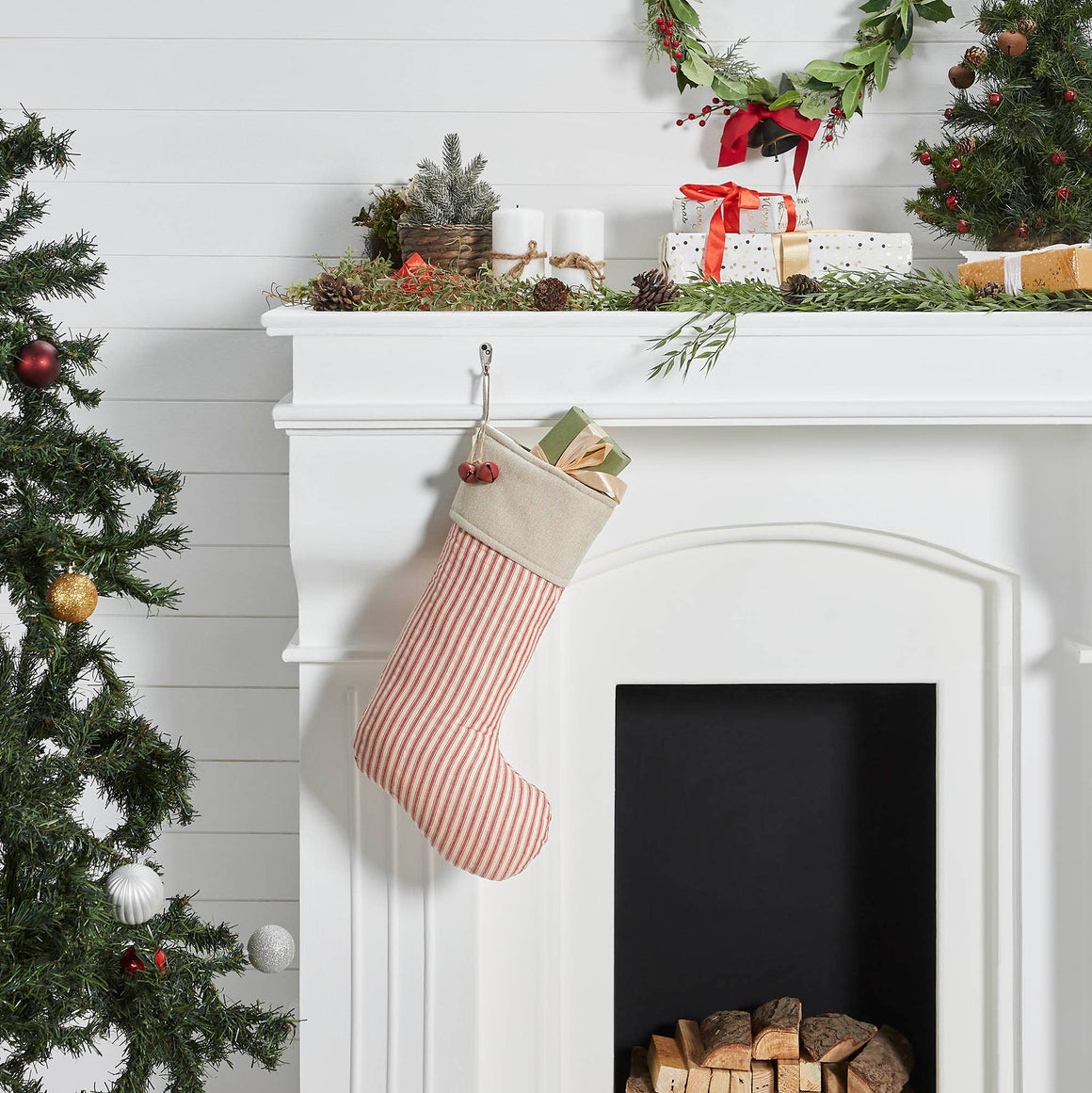 Sawyer Mill Ticking Stripe Stocking | Red