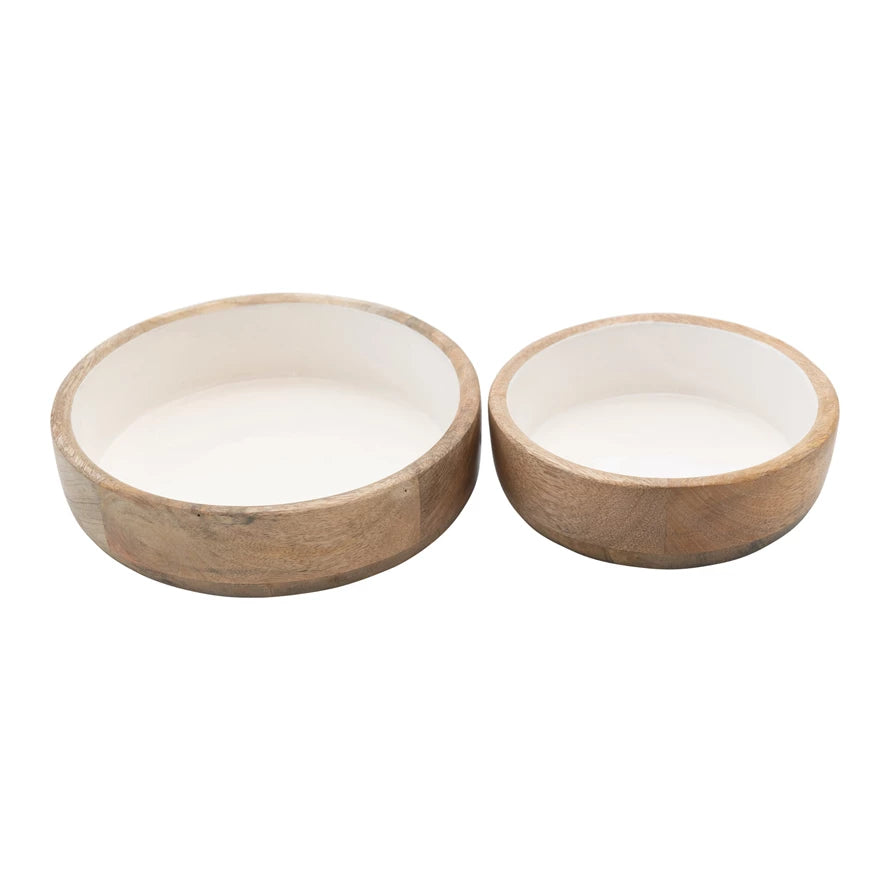 Wood Bowls | White + Natural