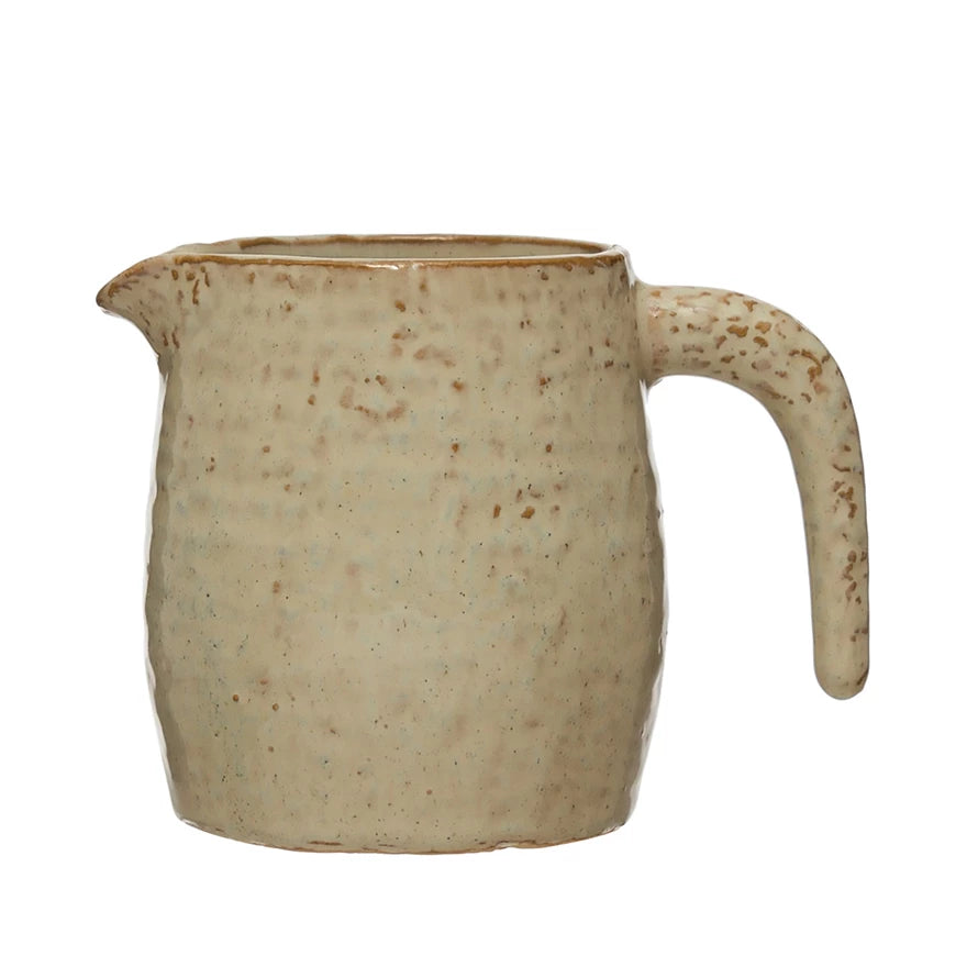Stoneware Pitcher |  Matte Cream Color w/Reactive Glaze