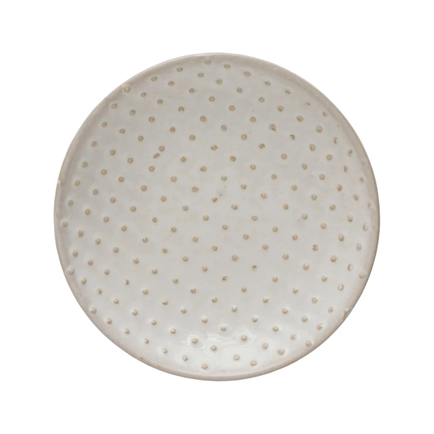 White Hobnail Plate