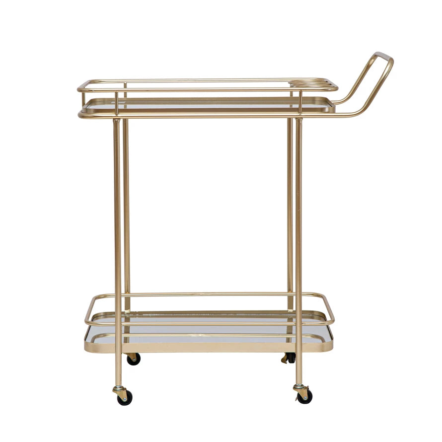 Mirrored Bar Cart w/ Casters