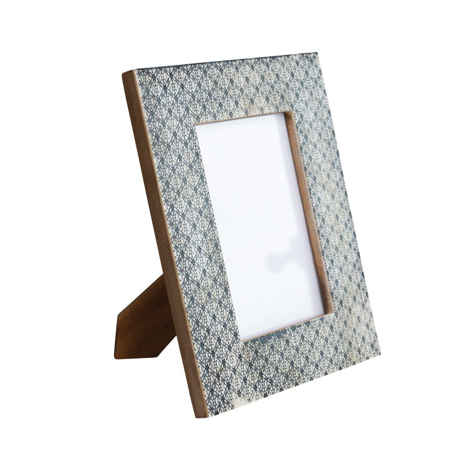 Resin & Glass Photo Patterned Frame | Charcoal Color