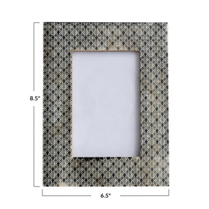 Resin & Glass Photo Patterned Frame | Charcoal Color