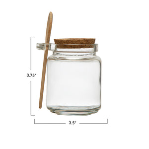 Glass Jar w/Cork Lid & Wood Spoon