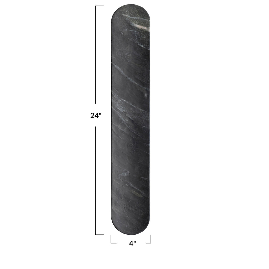 Oval Black Marble Serving Board