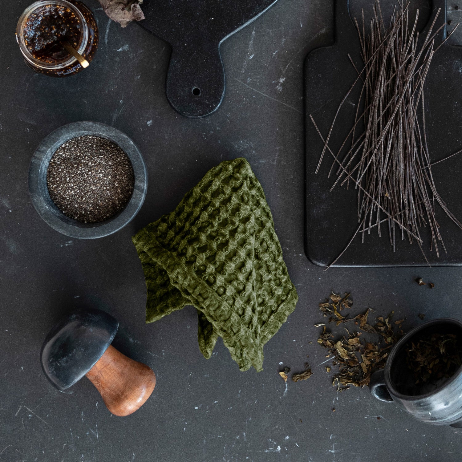 S/3 Waffle Weave Dish Cloths | Green