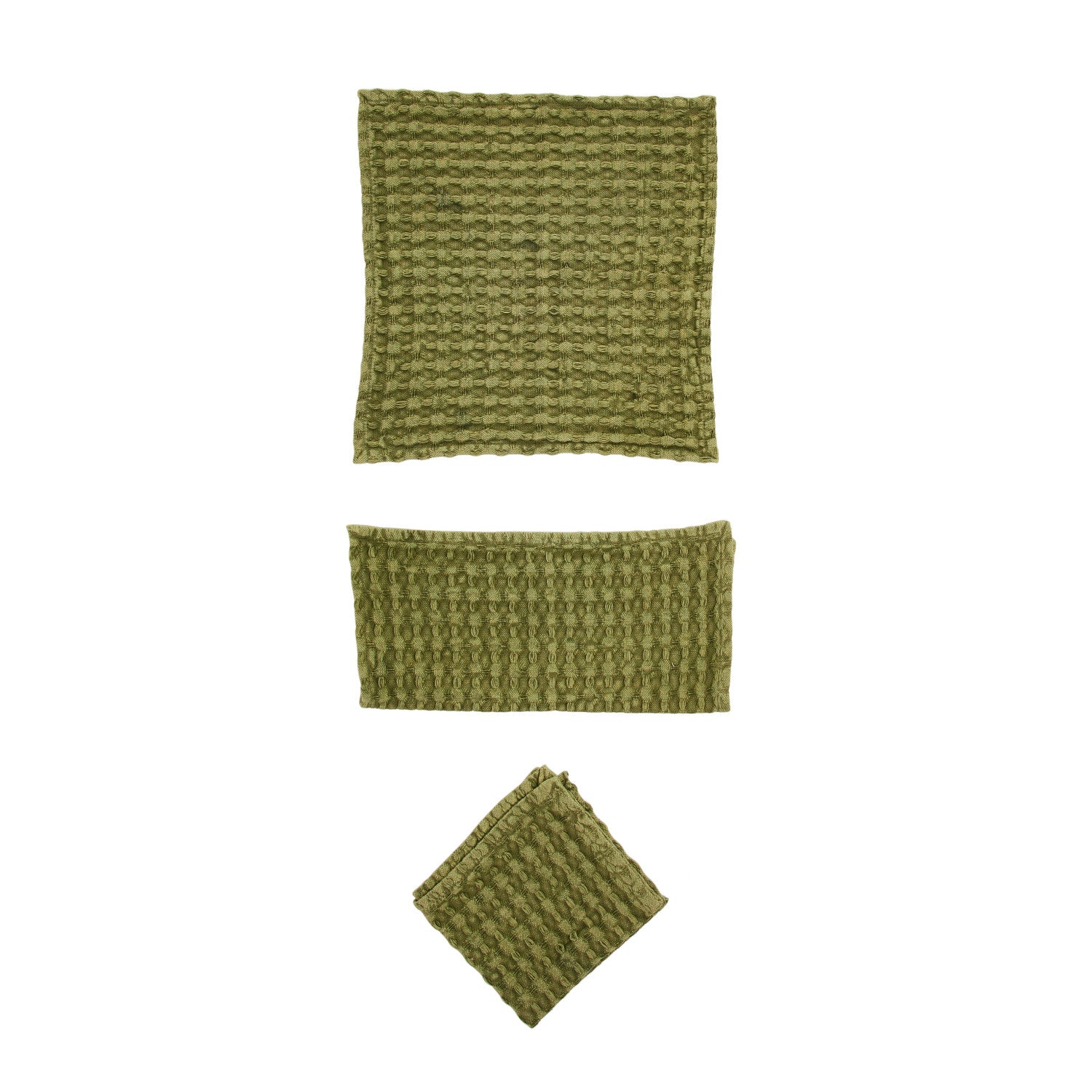 S/3 Waffle Weave Dish Cloths | Green