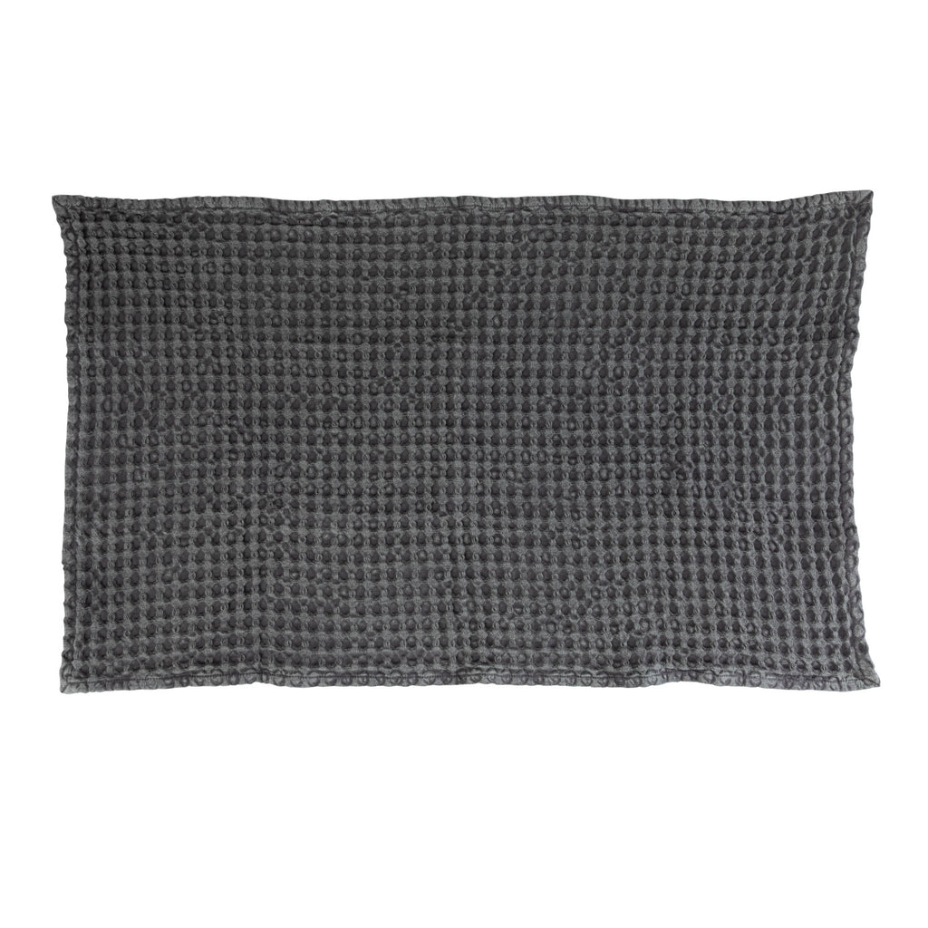 Stonewashed Cotton Waffle Weave Tea Towel | Charcoal