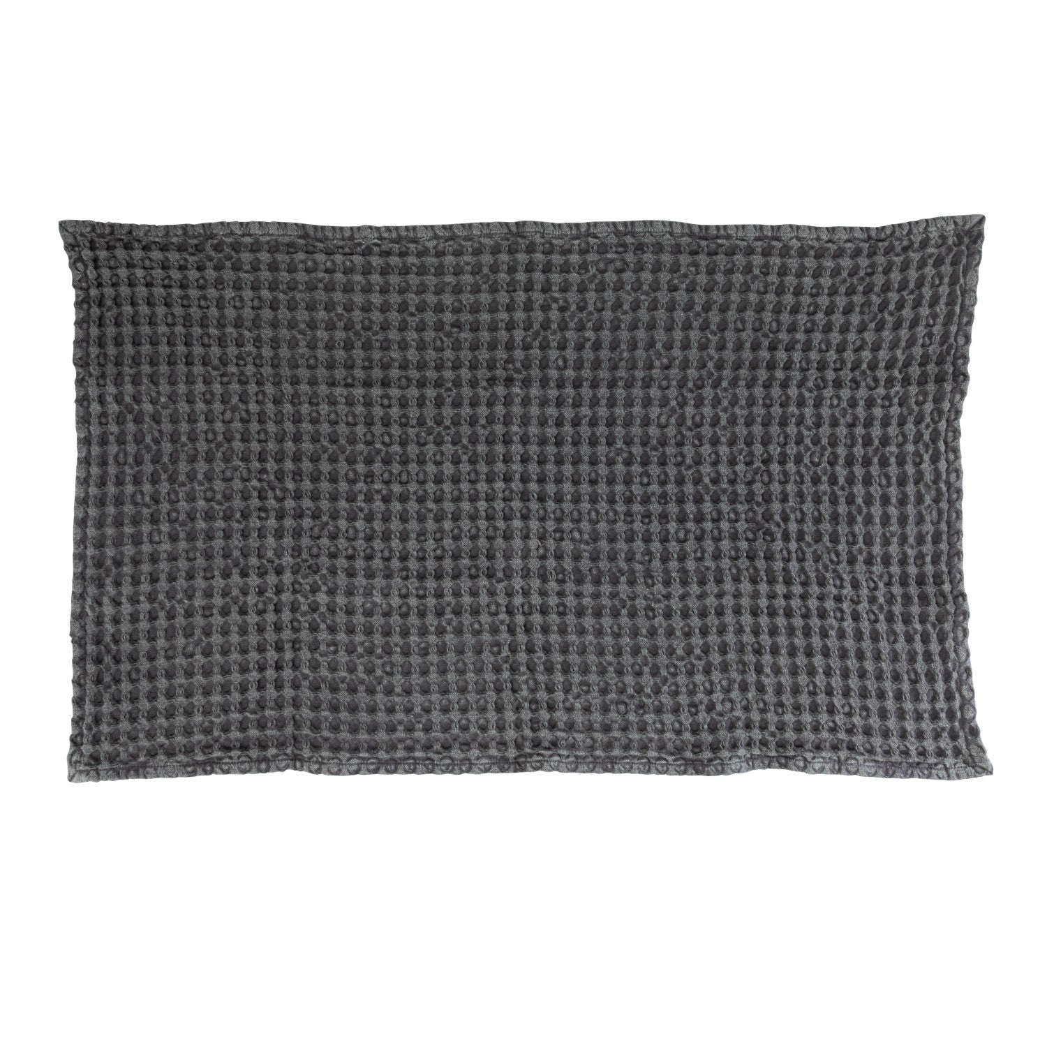 Stonewashed Cotton Waffle Weave Tea Towel | Charcoal