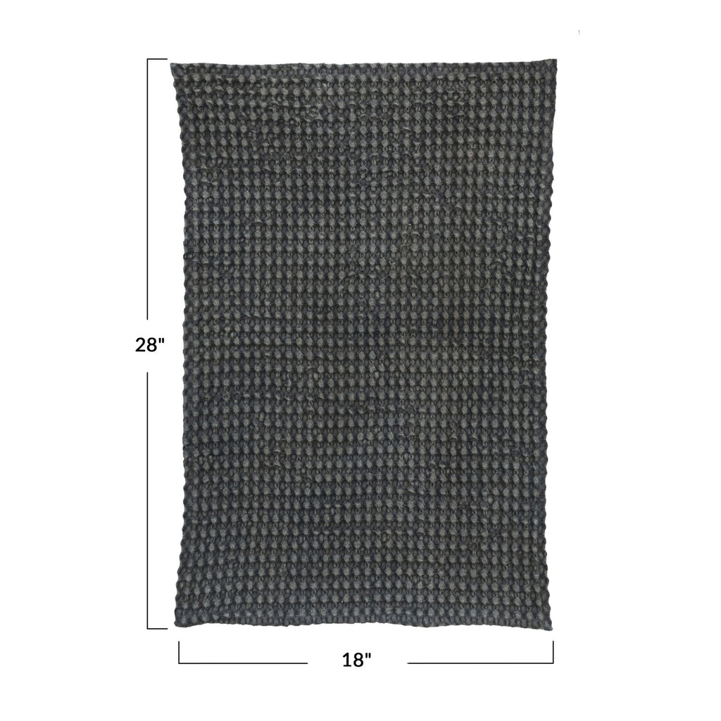 Stonewashed Cotton Waffle Weave Tea Towel | Charcoal