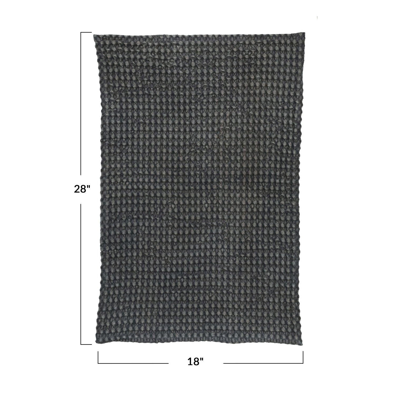 Stonewashed Cotton Waffle Weave Tea Towel | Charcoal