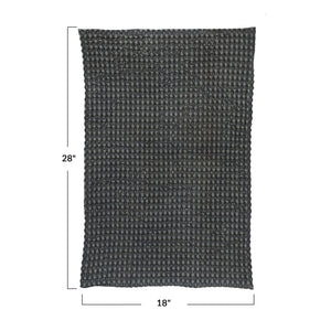 Stonewashed Cotton Waffle Weave Tea Towel | Charcoal