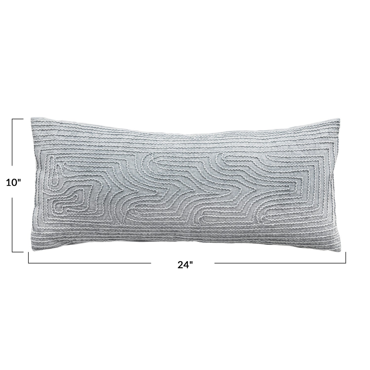Lumbar Pillow w/ Embroidery | Sage Green