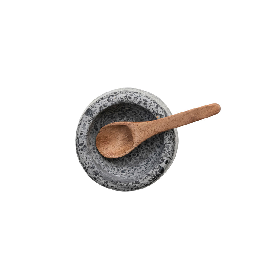 Terrazzo Salt Cellar w/Wood Spoon