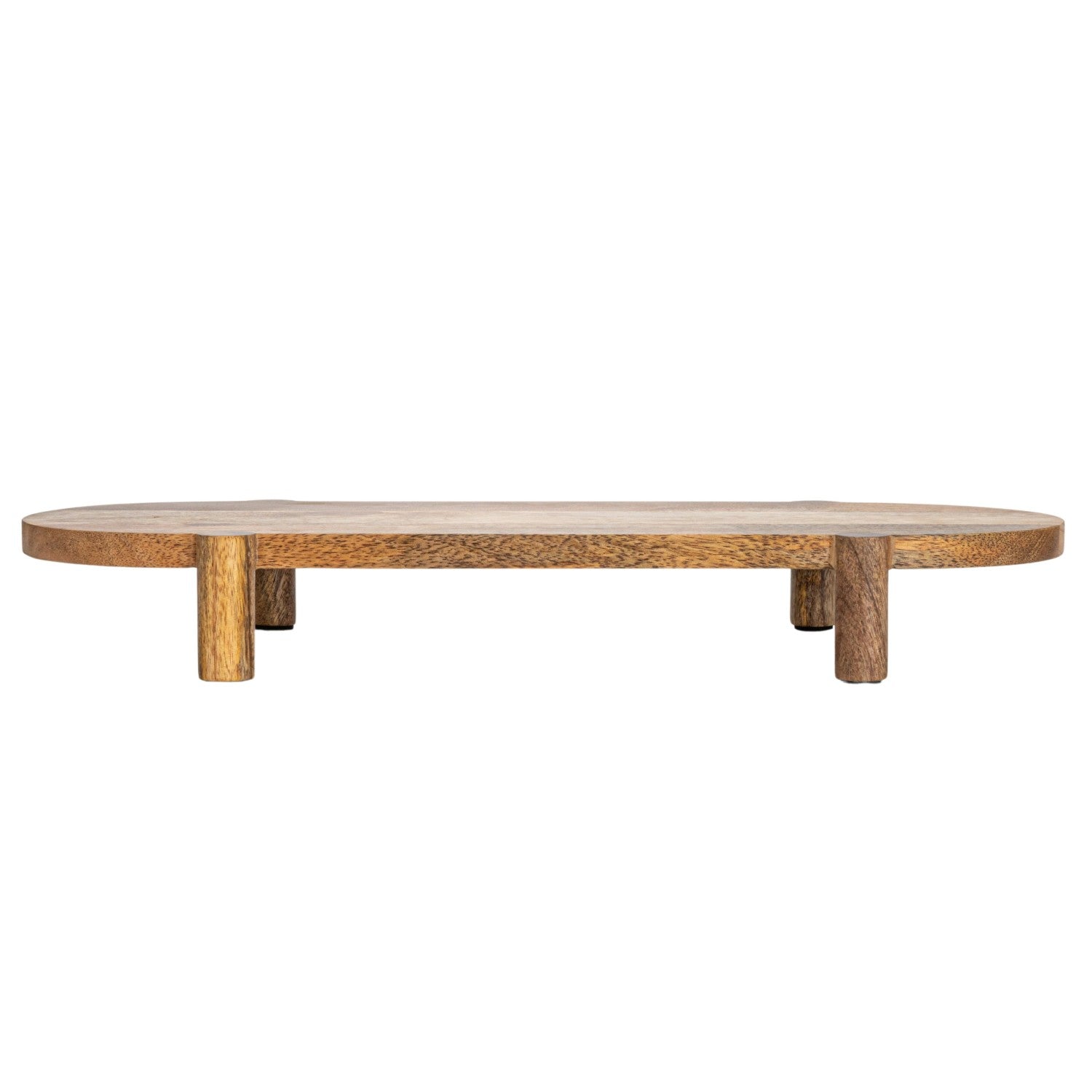 Oval Wood Footed Pedestal