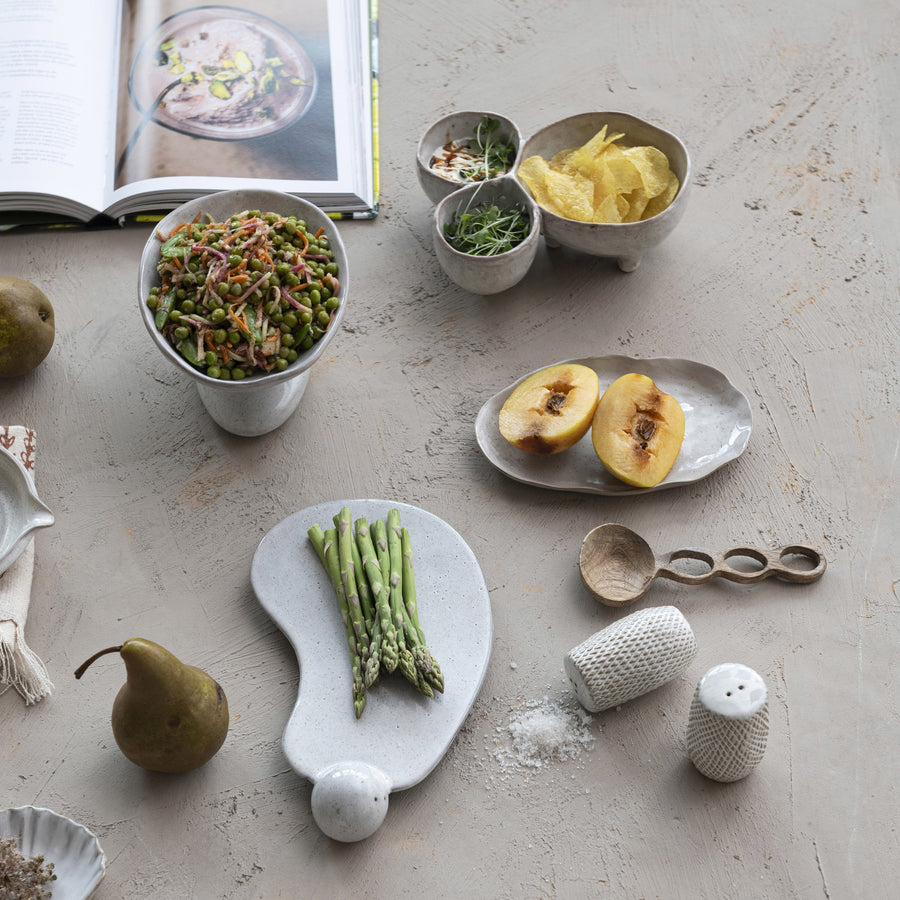 Stoneware Organic Shaped Plate | White