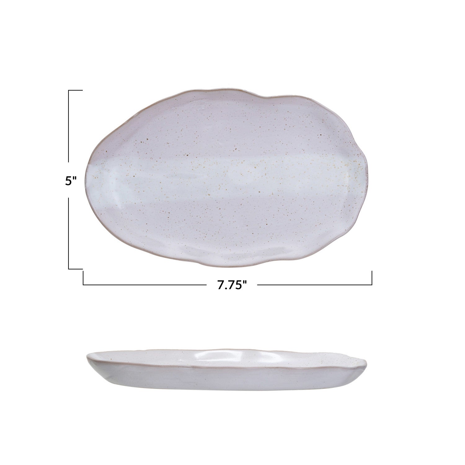 Stoneware Organic Shaped Plate | White