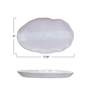 Stoneware Organic Shaped Plate | White