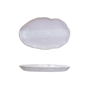Stoneware Organic Shaped Plate | White