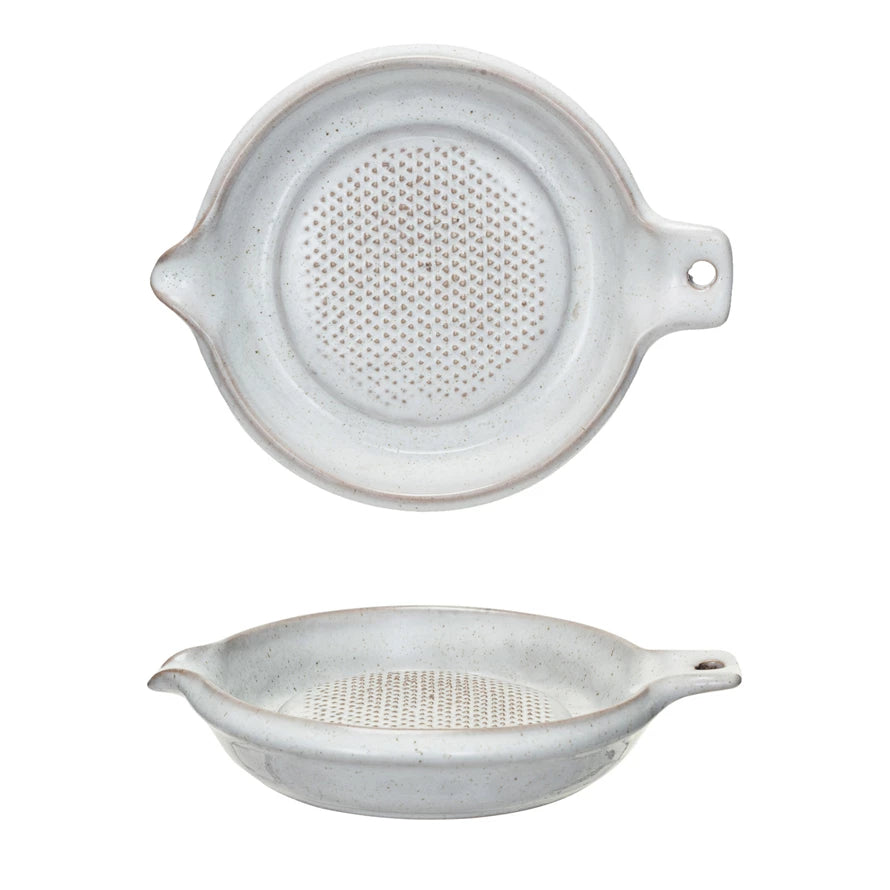 Stoneware Grater | White