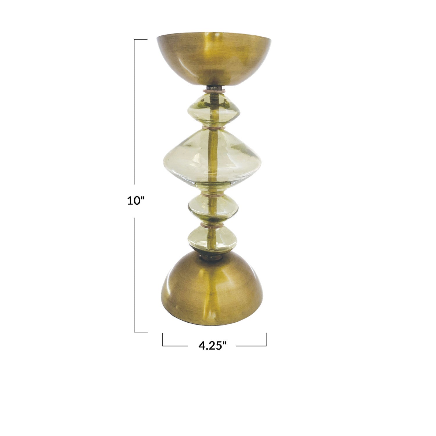 Glass & Metal Pillar Holder