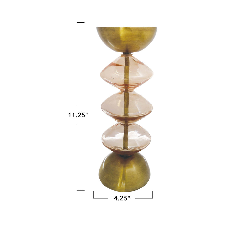 Glass & Metal Pillar Holder