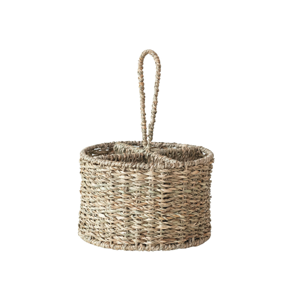 Hand-Woven Seagrass Caddy w/4 Sections | Natural