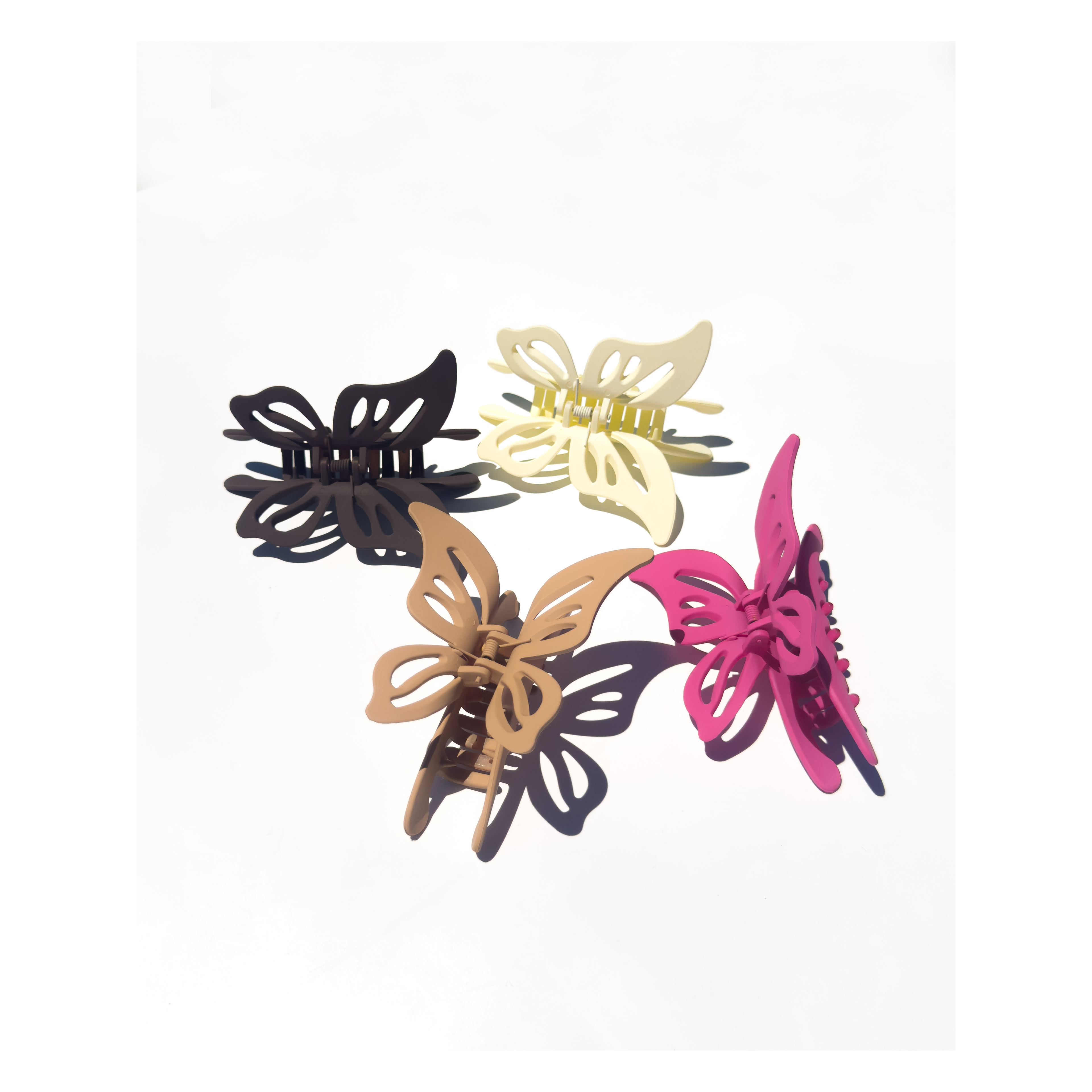 Matte Butterfly Hair Claw Clip | Cream