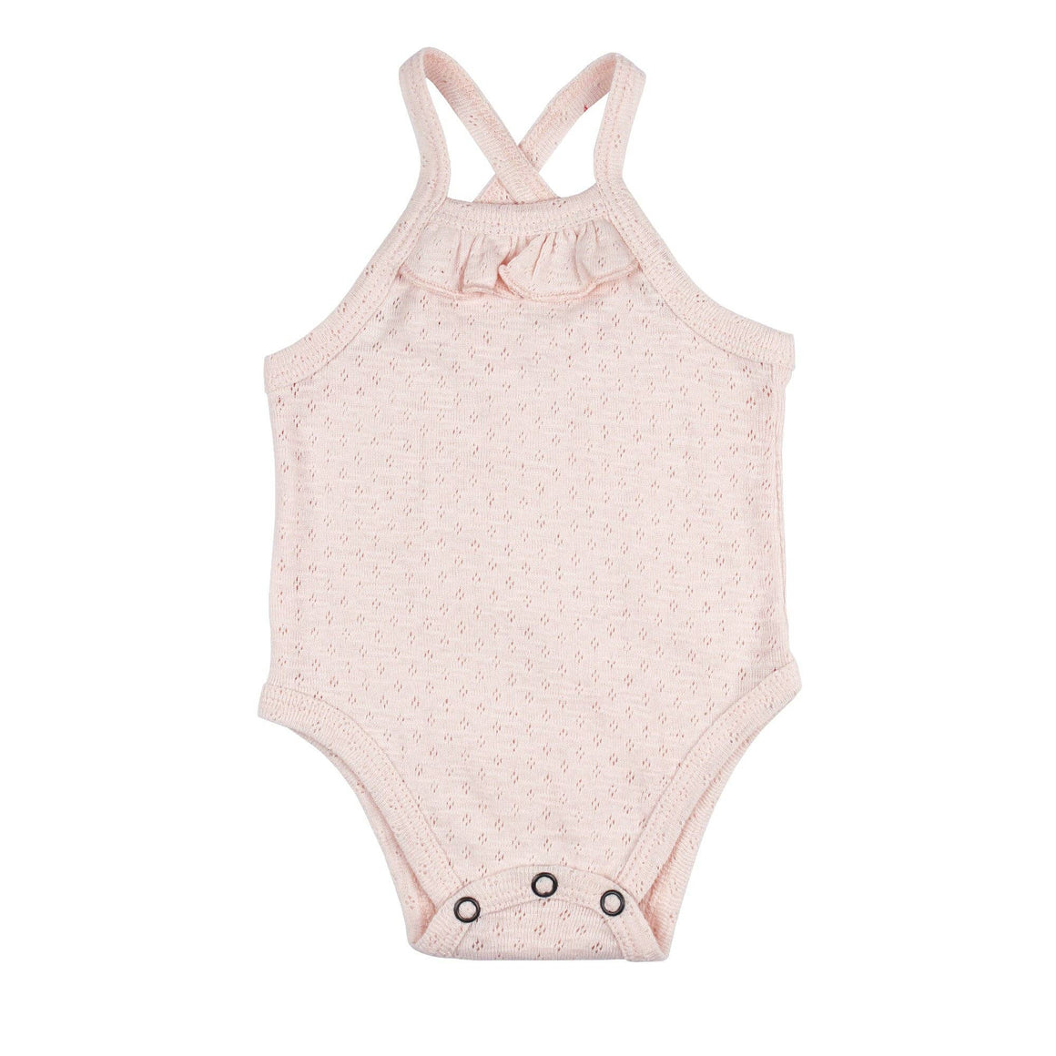 Organic Pointelle Ruffle Bodysuit | Cotton Candy