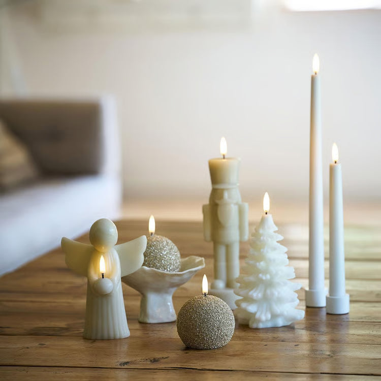 Uyuni LED Nutcracker Candle | Oyster Grey