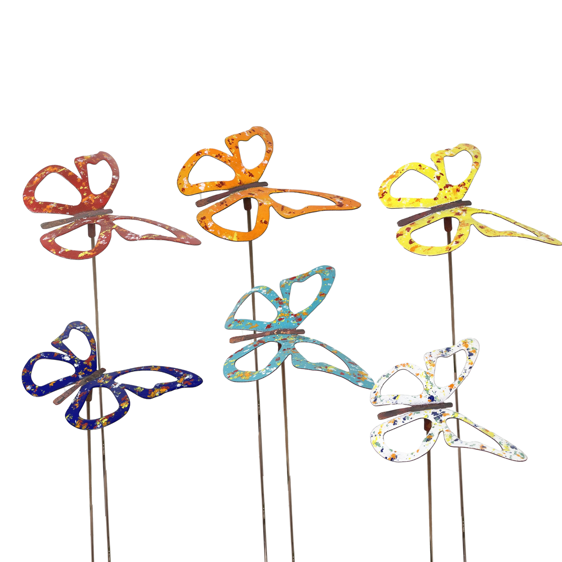 Copper Enamel Wispy Butterfly Garden Stake