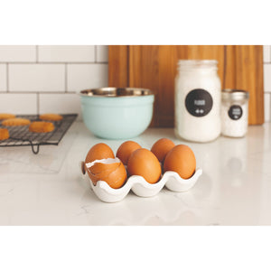 Matte White Ceramic Egg Crate