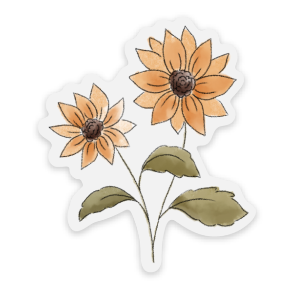 Clear Rudbeckia Sticker 2.25x2in