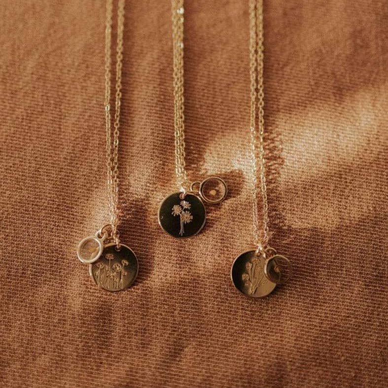 Wildflower Necklace w/Mustard Seed | Gold