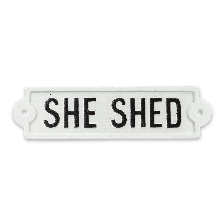 Abbott - SHE SHED Sign-Antique White-9"L