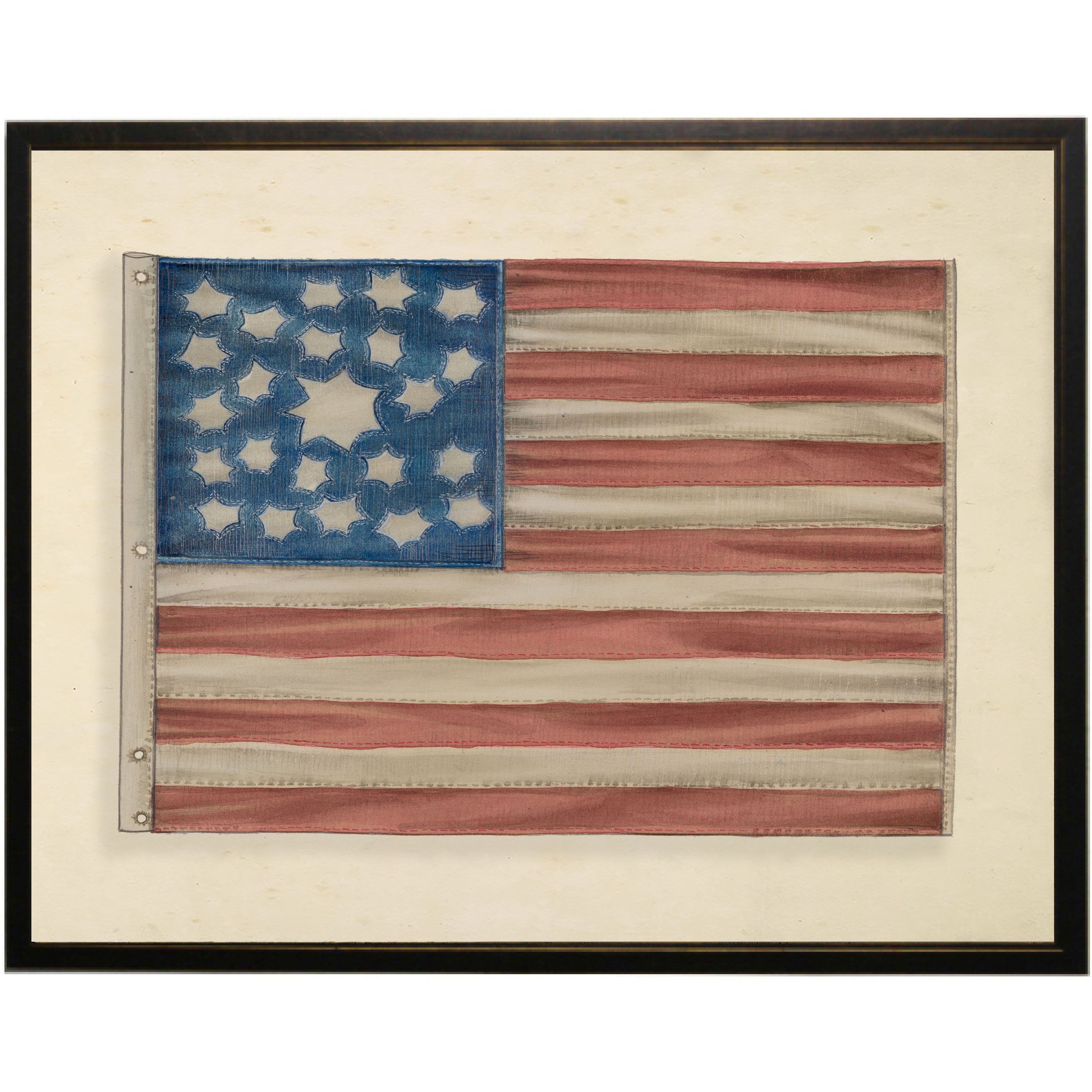 Vintage Watercolor American Flag | 12" x 16"