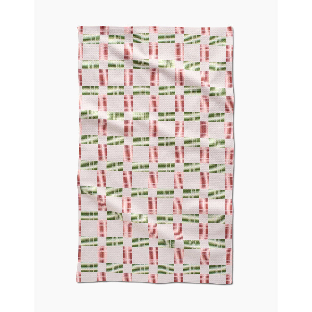 Geometry - Be Merry Plaid Tea Towel
