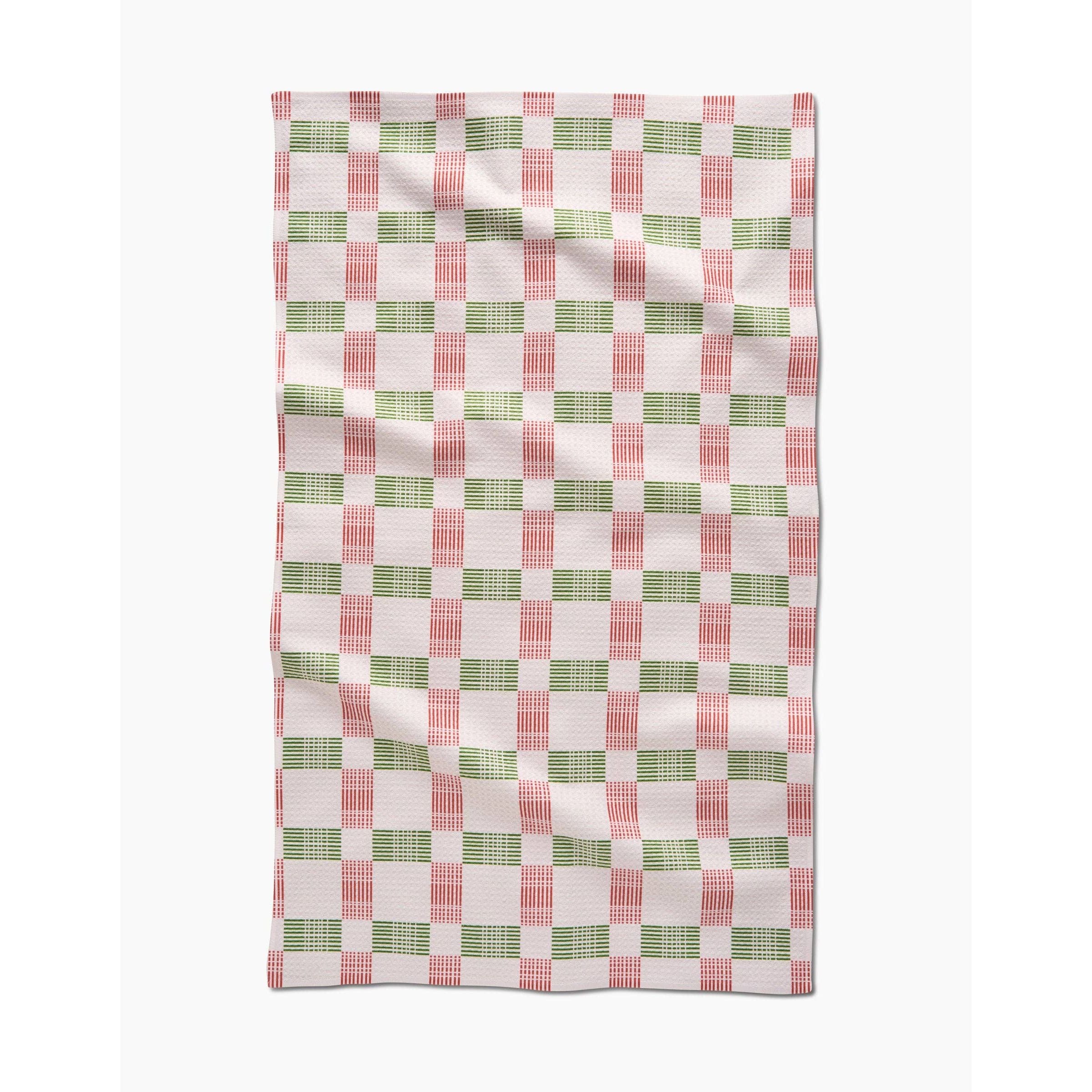 Geometry - Be Merry Plaid Tea Towel