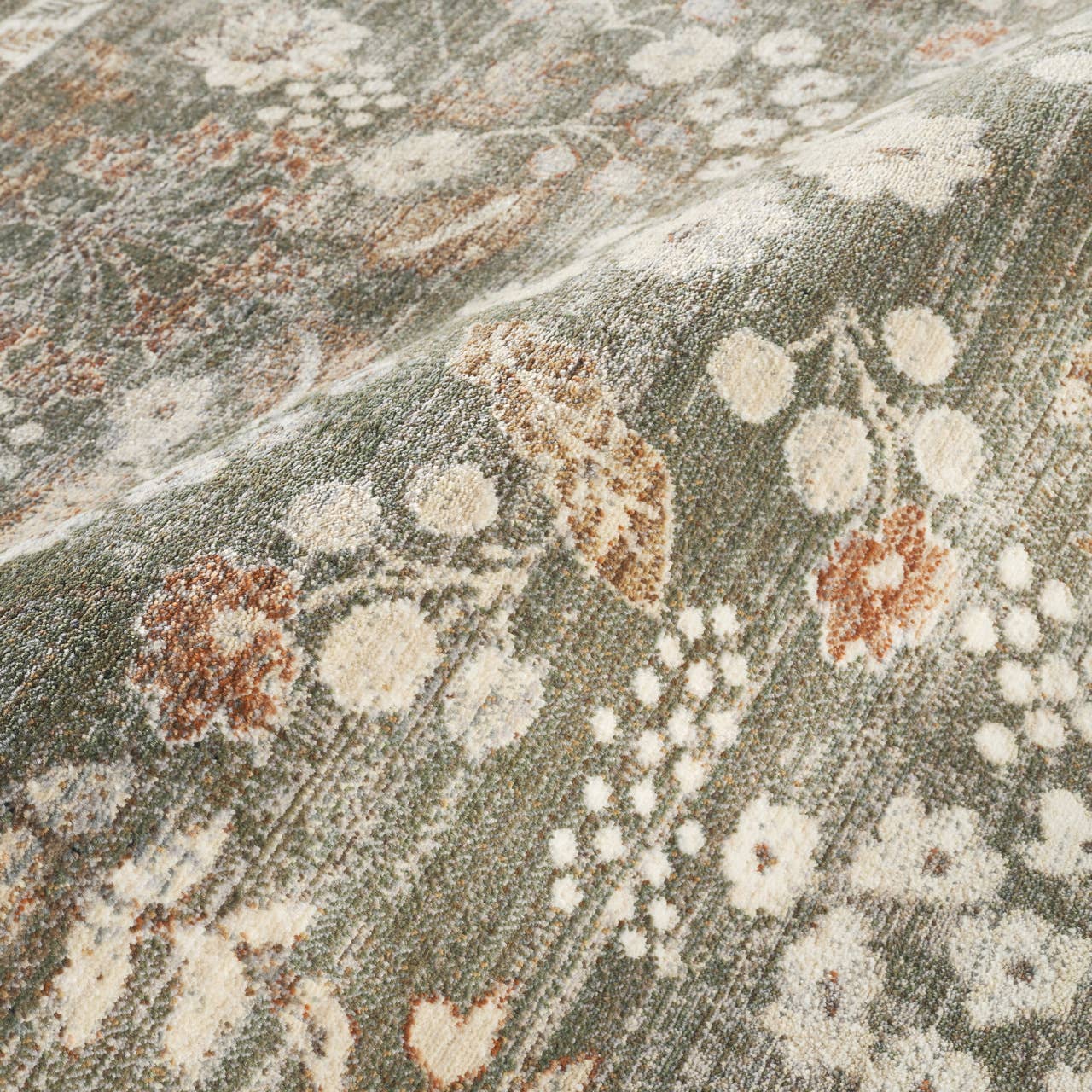 Abani Rugs - Alara Traditional Sage Green Vintage Floral Border Area Rug: 7'9" x 10'
