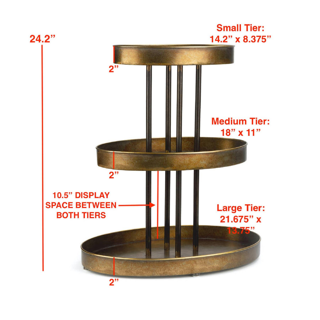 3 Tier Oval Tabletop Display