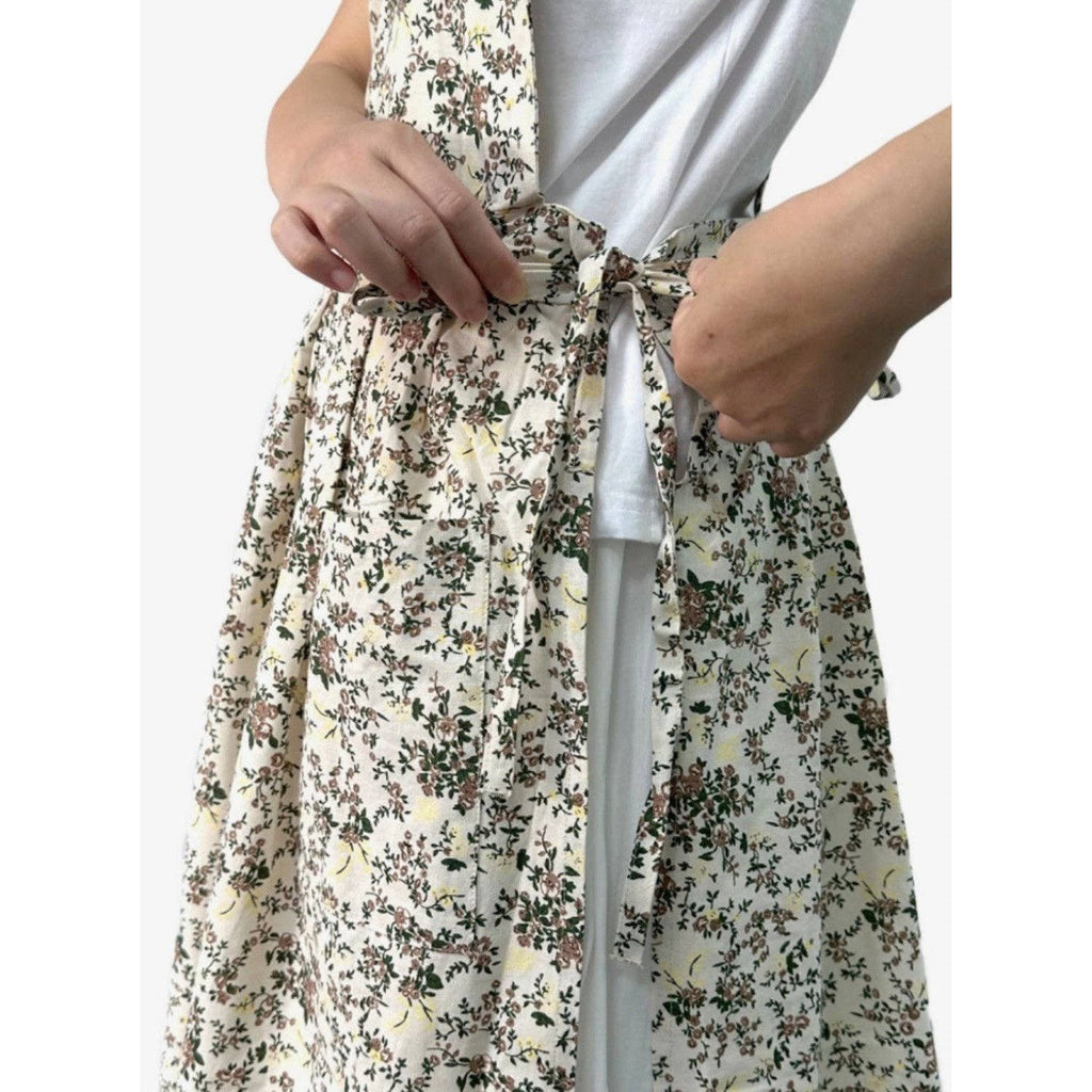 Cotton Flower Apron | White