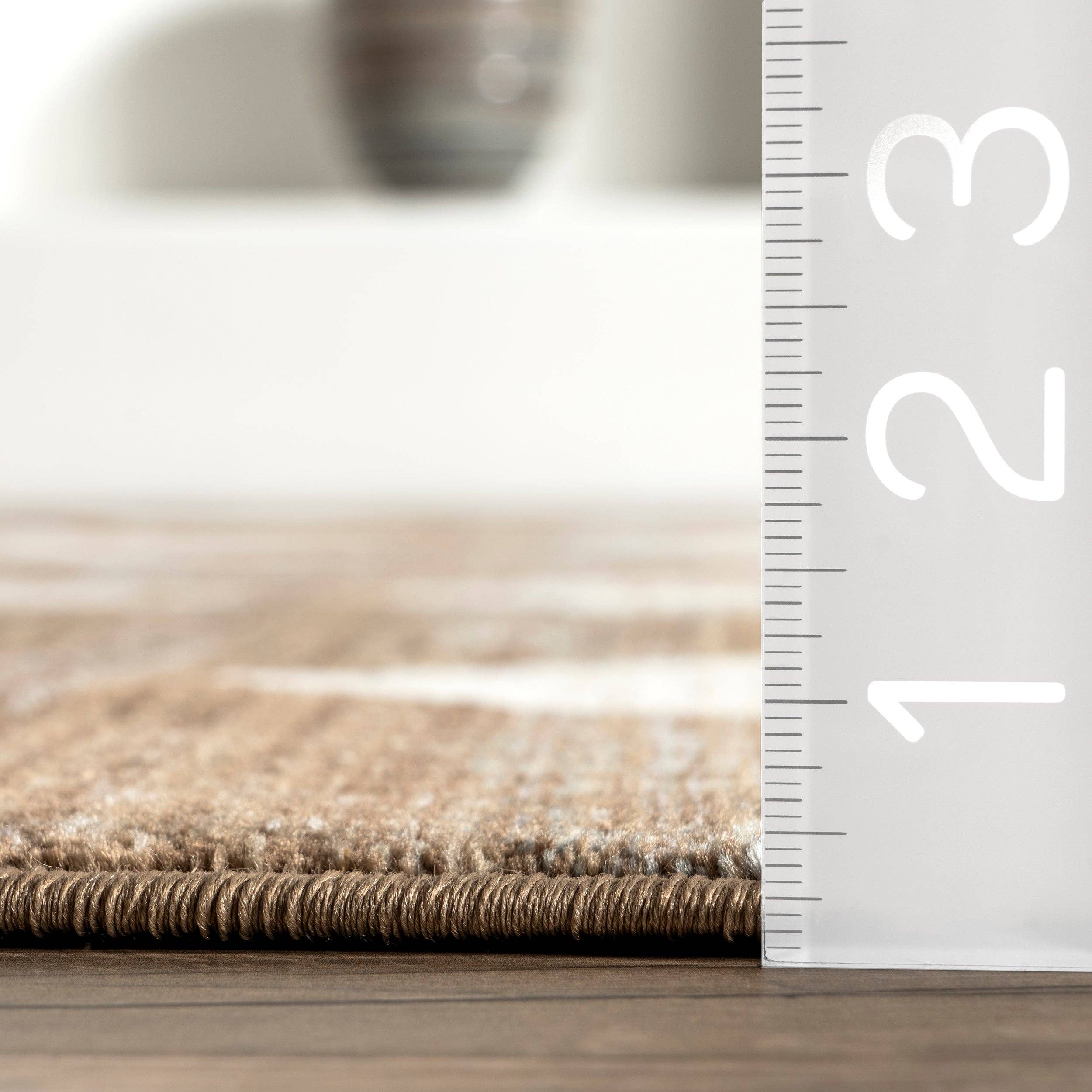Meline Checkered Fringe Area Rug